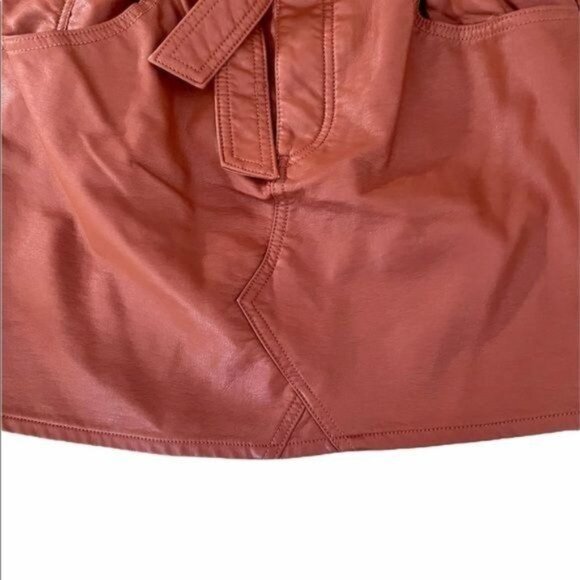 Free People East of Eden Vegan Leather Mini Skirt, Size 27 NWT - Picture 6 of 11